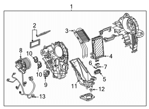 2022 GMC Yukon Auxiliary Heater & A/C Suction & Discharge Hose Assembly Diagram for 84852340