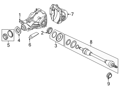 2018 BMW 640i Gran Coupe Axle & Differential - Rear Automatic Gearbox Drive Shaft Diagram for 26108693395