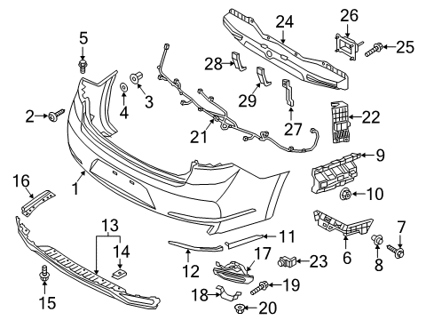 2019 Kia Cadenza Rear Bumper Nut(Windshield Washer) Diagram for 1327106007B