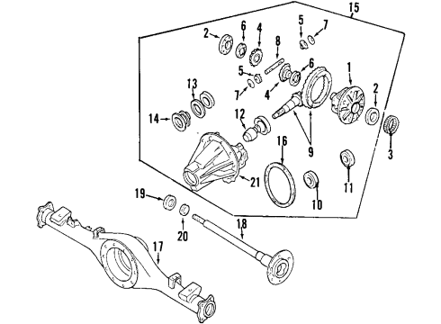 2002 Nissan Xterra Rear Axle, Differential, Propeller Shaft Final Drive Assembly Diagram for 38301-K4610