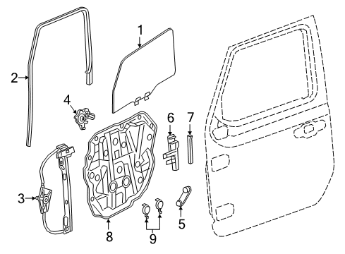 2020 Jeep Wrangler Front Door Presenter-Chassis Diagram for 68301938AA