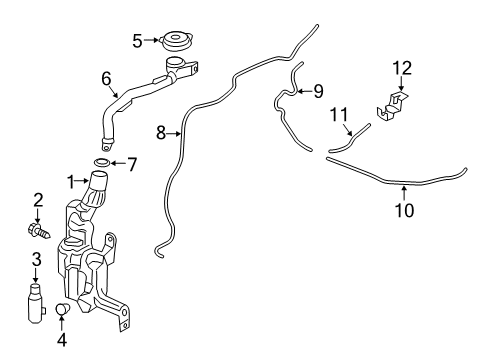 2020 Honda Civic Wiper & Washer Components Arm, Windshield Wiper Diagram for 76610-TBA-A01