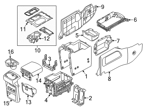 2020 Kia Sedona Console Console Assembly-Rr Diagram for 84621A9100DAA