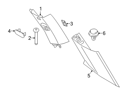 2021 BMW X7 Interior Trim - Quarter Panels D-PILLAR TRIM, ALCANTARA RIG Diagram for 51448076500