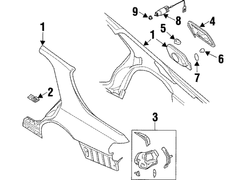 1998 Infiniti Q45 Quarter Panel & Components Actuator Assy-Fuel Lid Opener Diagram for 78850-6P020