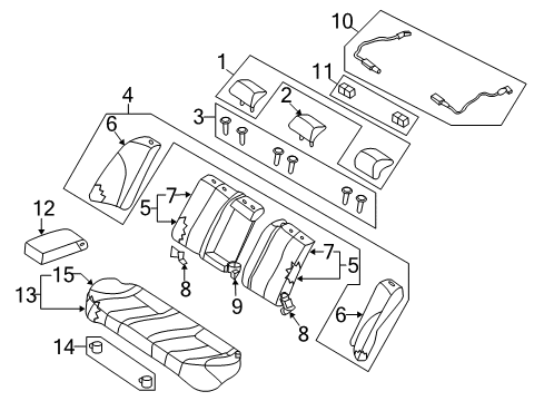 2006 Kia Optima Rear Seat Components Rear Seat Cushion Covering Assembly, Right Diagram for 891602G400801