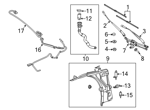 2019 Alfa Romeo Giulia Wiper & Washer Components Pump-Washer, Windshield Diagram for 68124072AA