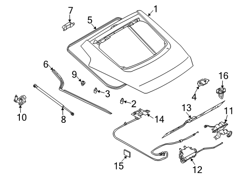 2003 Nissan 350Z Lift Gate Switch Assy-Trunk Opener Diagram for 25380-CD000