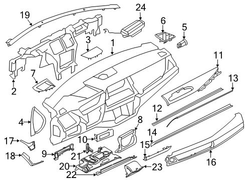 2017 BMW X6 Instrument Panel Dummy Trim, Left Diagram for 51459280792