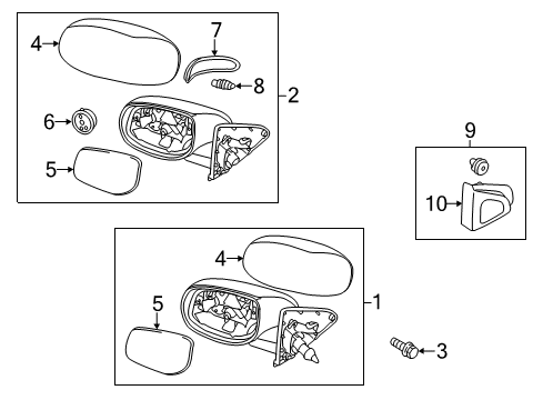 2010 Kia Forte Outside Mirrors Lamp Assembly-Outside Mirror Diagram for 876241M000