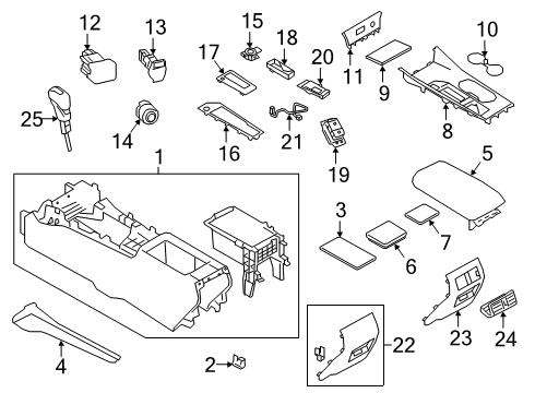 2021 Nissan Altima Switches FINISHER Assembly-Console Diagram for 96932-6CA2A