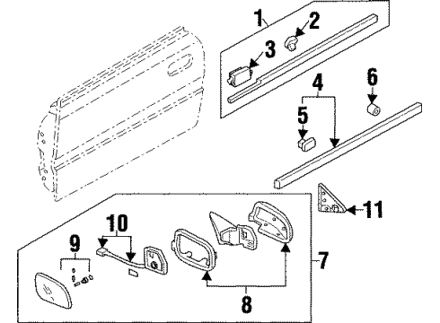 1997 Acura TL Outside Mirrors, Exterior Trim Mirror Assembly, Driver Side Door (Arbere Taupe Metallic) (R.C.) Diagram for 76250-SW5-A24ZE
