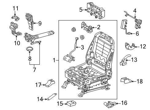 2020 Lexus LX570 Passenger Seat Components Frame Assembly, Front Seat Diagram for 71110-60502
