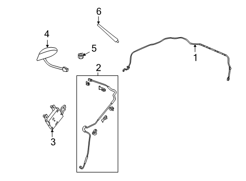 2014 Honda Crosstour Antenna & Radio Feeder, Traffic Information Sub Diagram for 39160-TP6-A20