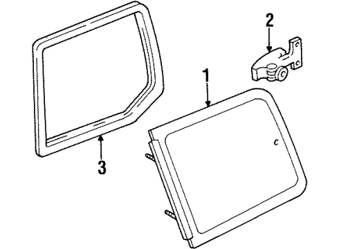 2001 Mercury Villager Side Loading Door - Glass & Hardware Latch Screw Diagram for F3XY-1227190-A