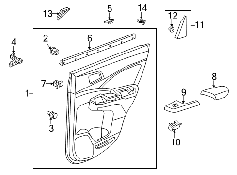 2013 Honda CR-V Rear Door Armrest C (Sienna Beige) Diagram for 83753-T0A-A21ZA