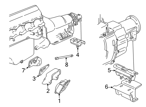 1999 GMC C2500 Engine & Trans Mounting Brace-Trans Diagram for 15529883