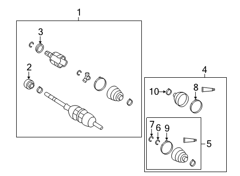 2009 Pontiac Vibe Drive Axles - Front Cv Axle Shaft (W/Wheel Speed Sensor Ring) Diagram for 19183762