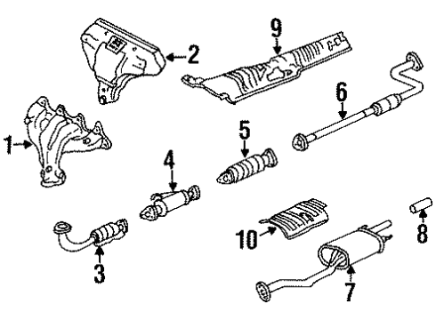 1996 Honda Accord Exhaust Manifold Converter Diagram for 18160-P0J-L02