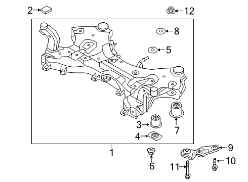 2021 Kia Telluride Suspension Mounting - Front STOPPER-CROSSMEMBER Diagram for 62473S1000