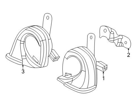 2019 Acura RDX Horn Bracket Complete (Low) Diagram for 38101-TJB-A10