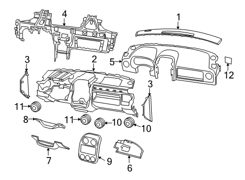 2010 Jeep Compass Instrument Panel Cap End-Instrument Panel End Diagram for YF48XDVAB