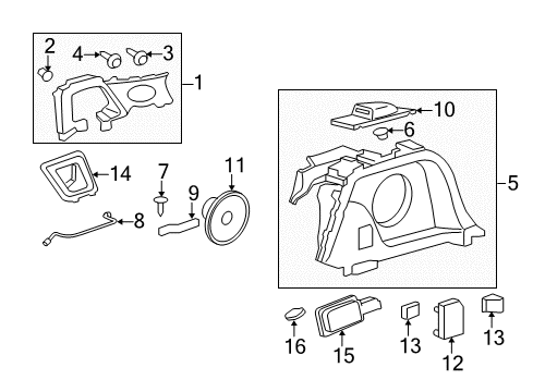 2012 Acura RDX Interior Trim - Quarter Panels Cap Diagram for 84132-STK-A00