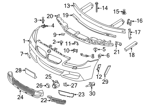 2015 BMW 640i Parking Aid Side-Marker Rear Reflector, Right Diagram for 63147845430