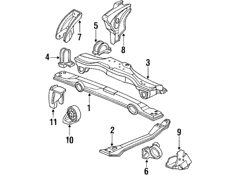 1988 Honda Prelude Engine Mounting Holder, Cylinder Mounting Diagram for 50824-SF1-010