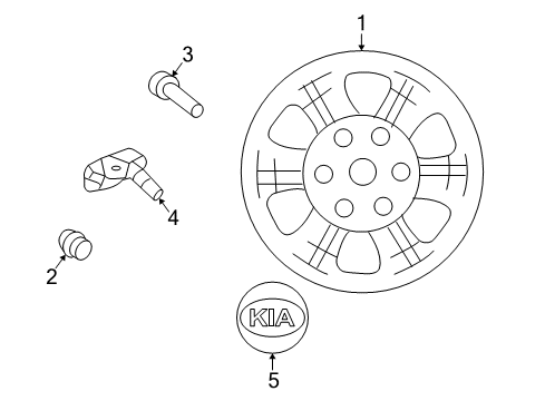 2007 Kia Amanti Wheels, Covers & Trim Wheel Assembly-Temporary Diagram for 529103F900