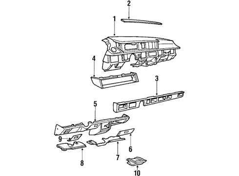 1988 Oldsmobile Delta 88 Instrument Panel Cover-Instrument Panel Fuse Box Access Hole *Very Diagram for 25531562