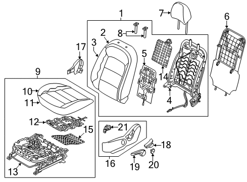 2015 Kia Forte5 Driver Seat Components Track Assembly-Front Seat Diagram for 88500A7010