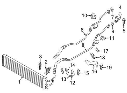 2022 BMW 840i Gran Coupe Trans Oil Cooler BRACKET TRANSMISSION OIL COO Diagram for 17227936454