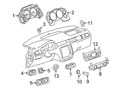 2012 Chevrolet Suburban 2500 Instruments & Gauges Instrument Cluster Diagram for 20985048