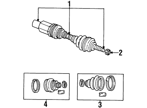 2001 Plymouth Prowler Axle Components - Rear Axle Half Shaft Diagram for 4882521AC