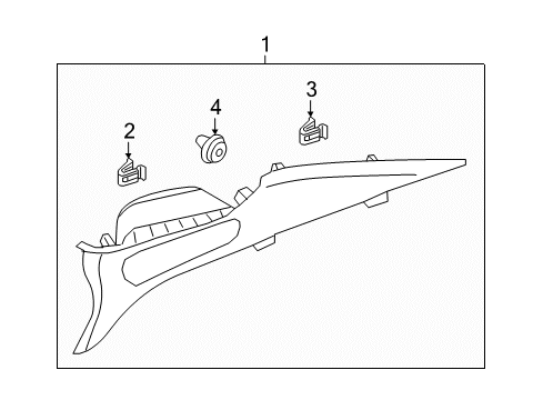 2018 Kia Optima Interior Trim - Quarter Panels Trim Assembly-Rear Pillar Diagram for 85850D4000BGA