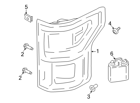 2020 Ford F-150 Tail Lamps Part Diagram for KL3Z13405B