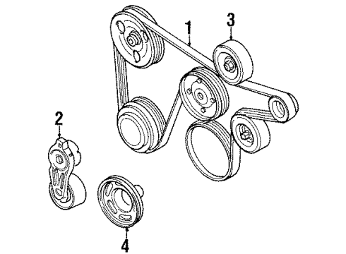 2001 Mercury Cougar Belts & Pulleys AC Belt Diagram for XS2Z-8620-MC