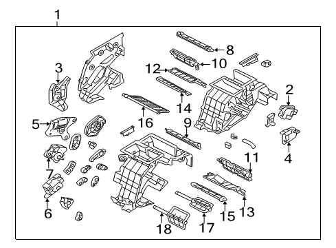 2016 Hyundai Genesis A/C & Heater Control Units Door Assembly-Console Temperature Diagram for 97216-B1500