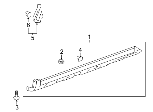 2010 Honda CR-V Exterior Trim - Pillars, Rocker & Floor Garnish Assy., R. Side Sill Diagram for 71800-SWA-A01