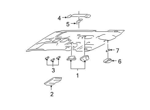 2005 Ford Expedition Interior Lamps Overhead Lamp Diagram for 4L1Z-13A702-AAA