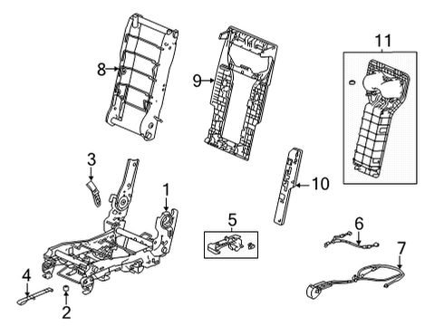 2022 Acura MDX Tracks & Components Strap Complete Diagram for 81967-TYA-A21