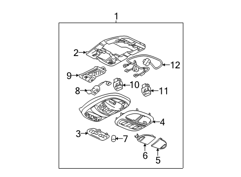 2006 Chevrolet Trailblazer Overhead Console Garage Door Opener Diagram for 15015905