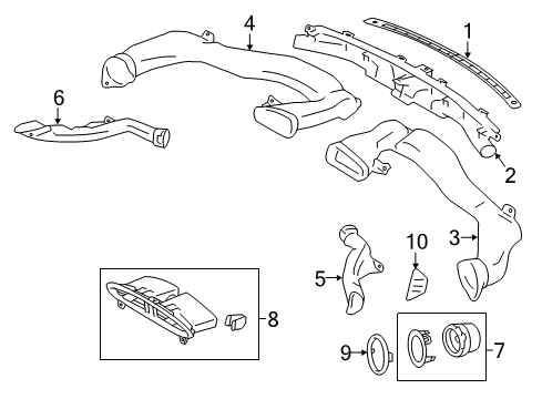 2018 Toyota 86 Ducts Vent Grille Diagram for SU003-01942