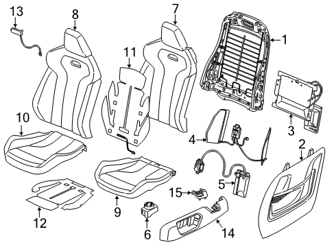 2020 BMW M2 Passenger Seat Components Upholstered.Section., Sport Seat, Leather, Right Diagram for 52108058456