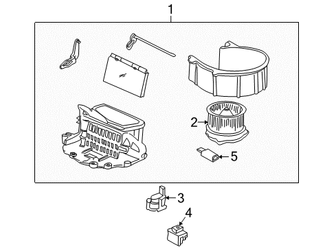 1997 Honda CR-V Blower Motor & Fan Motor Assembly, Blower Diagram for 79310-SX0-A01