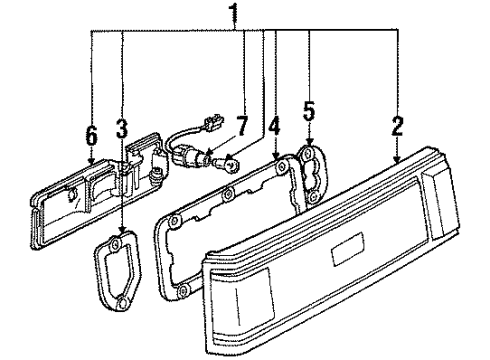 1985 Toyota Celica Backup, License & Tail Lamps Lens Diagram for 81551-14521