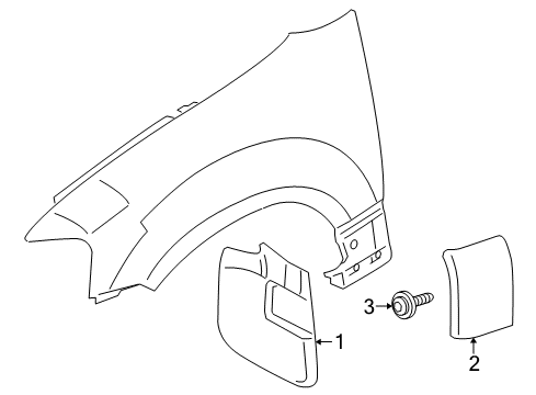 2009 Lincoln Navigator Exterior Trim - Fender Side Molding Diagram for 7L7Z-16A038-APTM