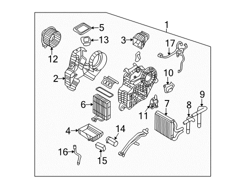 2009 Kia Sedona A/C Evaporator & Heater Components Hose-Rear Water Outlet Diagram for 979244D600