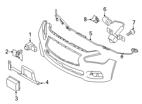 2017 Infiniti Q60 Cruise Control System Bracket-Distance Sensor Diagram for 28452-5CA0A